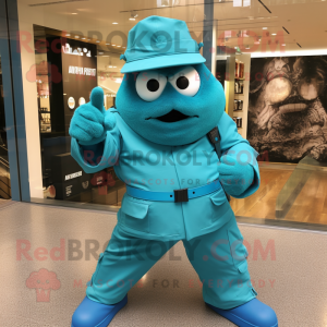 Turquoise Commando mascotte...