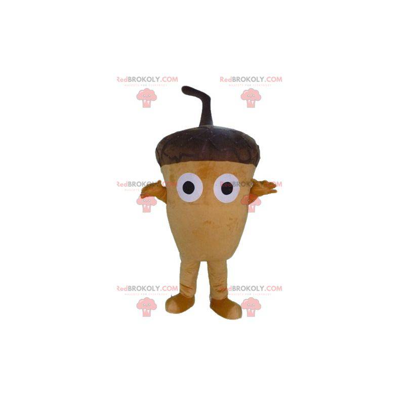 Mascot gigantisk brun eikenøtt veldig original og morsom -