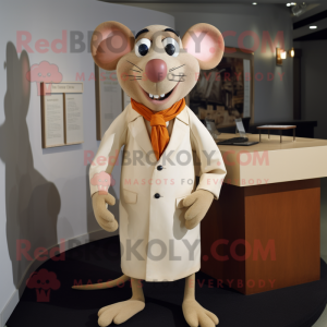 Tan Ratatouille mascot costume character dressed with a Suit and Tie pins