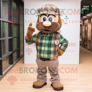 Bruin groen baret mascotte...