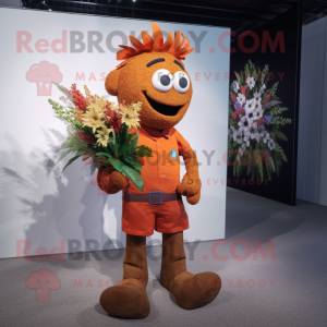 Rust Bouquet Of Flowers mascot costume character dressed with a Polo Tee and Cufflinks