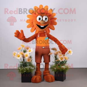 Rust Bouquet Of Flowers mascot costume character dressed with a Polo Tee and Cufflinks