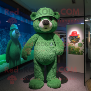 Groene teddybeer mascotte...