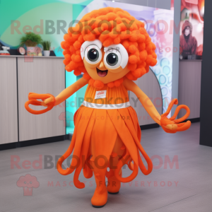 Orange Kraken maskot...