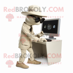 Beige Computer mascotte...