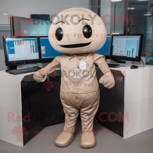 Beige Computer mascotte...