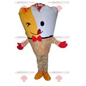 Mascot cono de helado gigante amarillo y blanco - Redbrokoly.com