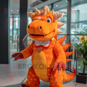 Orange Ankylosaurus maskot...