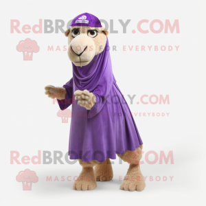 Purple Camel maskot kostym...