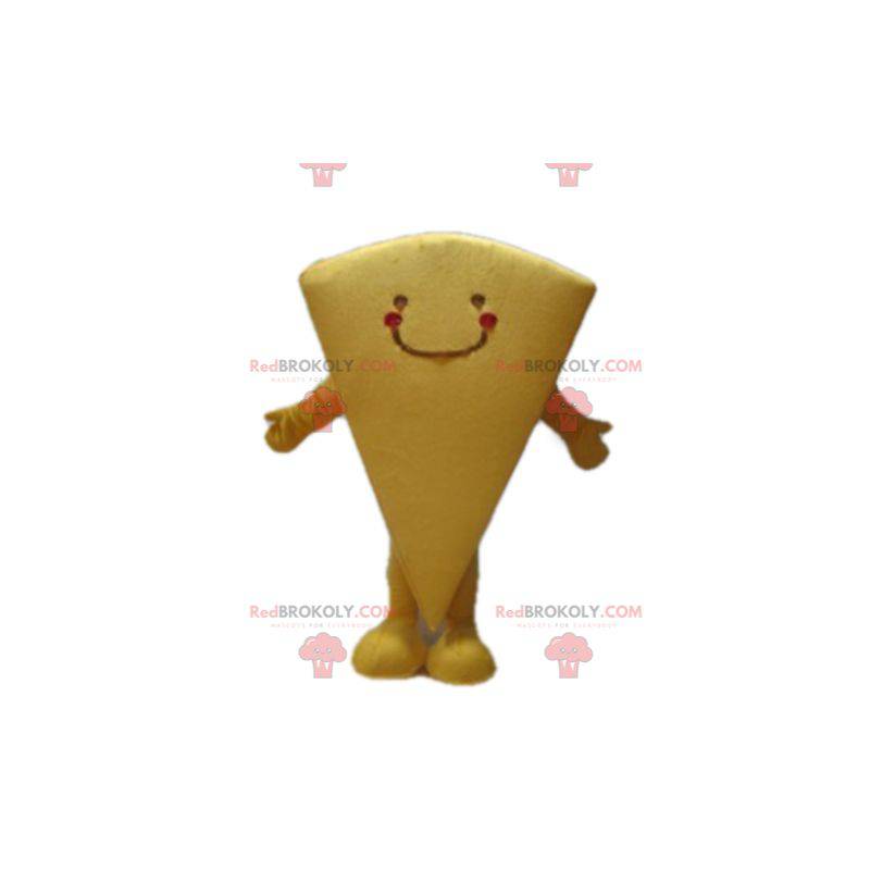 Giant yellow cake slice mascot - Redbrokoly.com