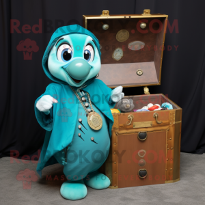 Teal Treasure Chest maskot...