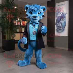 Cyan Panther mascotte...