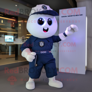 Navy Ghost mascot costume character dressed with a Joggers and Digital watches