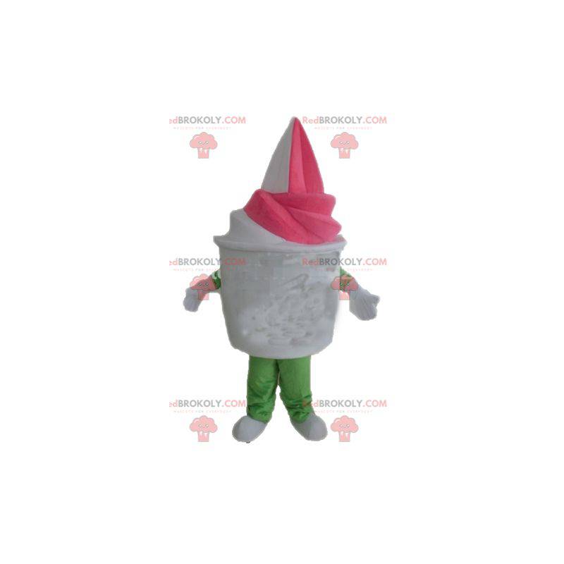 Mascotte de pot de glace vanille-fraise géant - Redbrokoly.com