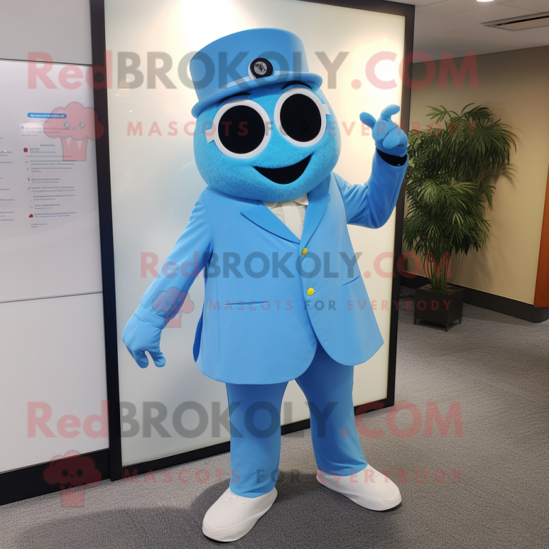 Sky Blue Alliance mascot costume character dressed with a Dress Pants and Cufflinks Sky Blue Alliance mascot costume character dressed with a Dress Pants and Cufflinks