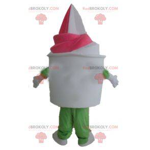 Mascotte de pot de glace vanille-fraise géant - Redbrokoly.com