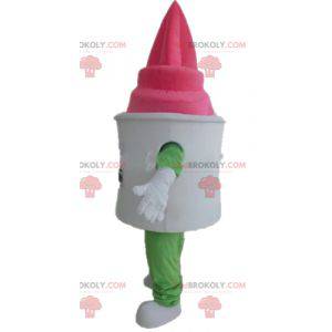 Mascotte de pot de glace vanille-fraise géant - Redbrokoly.com