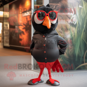 Röd Blackbird maskot kostym...