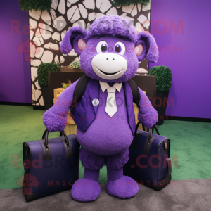 Lila Suffolk Sheep maskot...