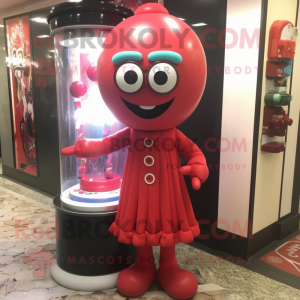 Red Gumball Machine maskot...