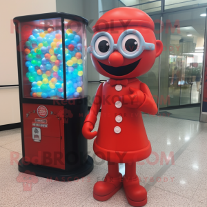 Red Gumball Machine maskot...