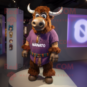 nan Minotaur mascot costume character dressed with a Sweatshirt and Necklaces