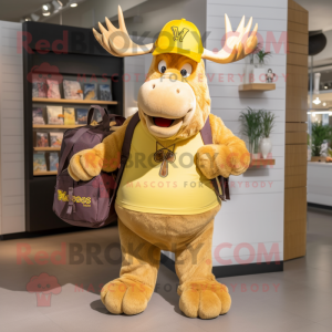 Gold Moose maskot drakt...