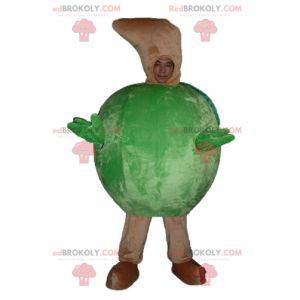 Kjempegrønt eple maskot rundt - Redbrokoly.com