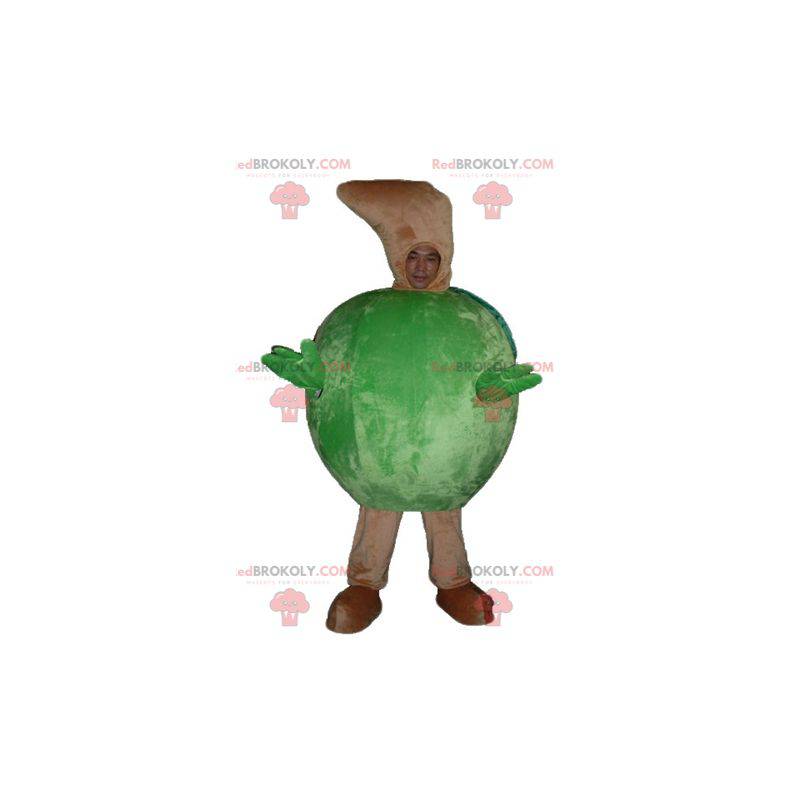 Kjempegrønt eple maskot rundt - Redbrokoly.com