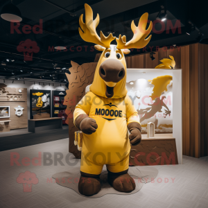 Gold Moose maskot kostym...