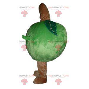 Mascota de manzana verde gigante todo alrededor - Redbrokoly.com
