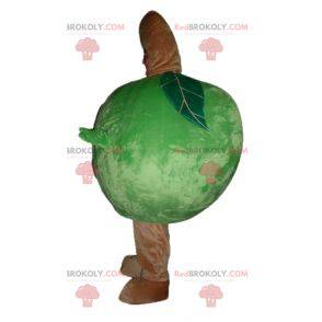 Mascota de manzana verde gigante todo alrededor - Redbrokoly.com