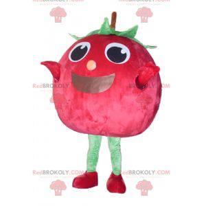 Gigantisk rød og grønn jordbær kirsebær maskot - Redbrokoly.com