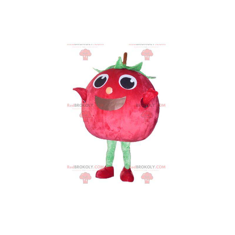 Gigantisk rød og grønn jordbær kirsebær maskot - Redbrokoly.com