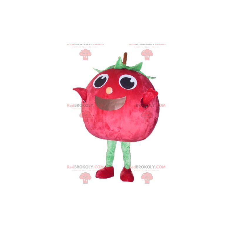 Gigantisk rød og grønn jordbær kirsebær maskot - Redbrokoly.com