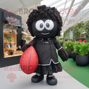 Black Rugby Ball mascotte...