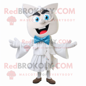 White Goulash mascot costume character dressed with a Bermuda Shorts and Bow ties