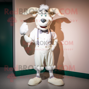 White Goulash mascot costume character dressed with a Bermuda Shorts and Bow ties