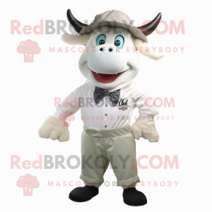 White Goulash mascot costume character dressed with a Bermuda Shorts and Bow ties
