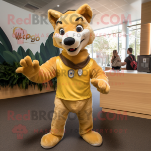 Gold Dingo maskot drakt...