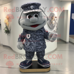 Gray Navy Soldier mascotte...