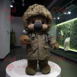 nan Army Soldier mascot costume character dressed with a Hoodie and Hair clips