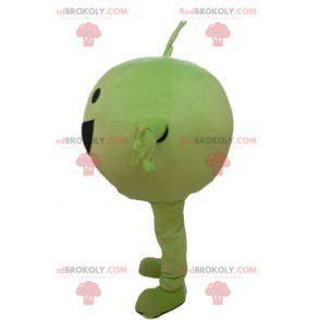 Velmi usměvavý zelený zeleninový ovocný hrášek maskot -