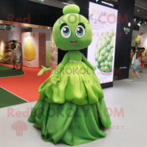 Olive Fried Rice mascot costume character dressed with a Ball Gown and Anklets