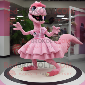 Pink Velociraptor maskot...