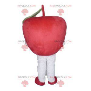 Mascota de manzana roja gigante y sonriente - Redbrokoly.com