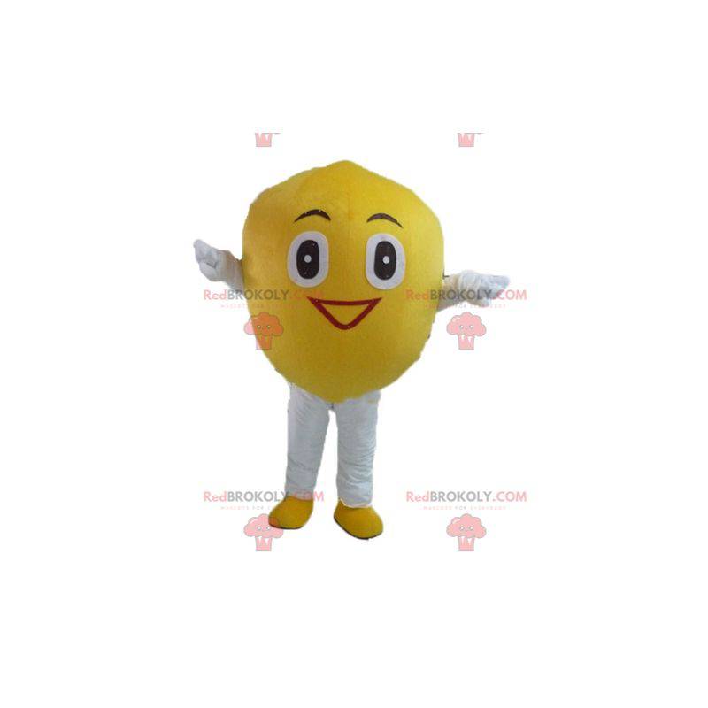 Kæmpe og smilende gul citronmaskot - Redbrokoly.com