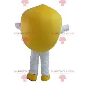 Mascota de limón amarillo gigante y sonriente - Redbrokoly.com