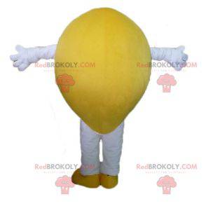 Mascotte de citron jaune géant et souriant - Redbrokoly.com
