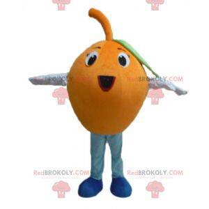 Mascot naranja gigante redondo y divertido - Redbrokoly.com